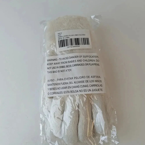 NWT Embellished Plush Gloves - Picture 3 of 3